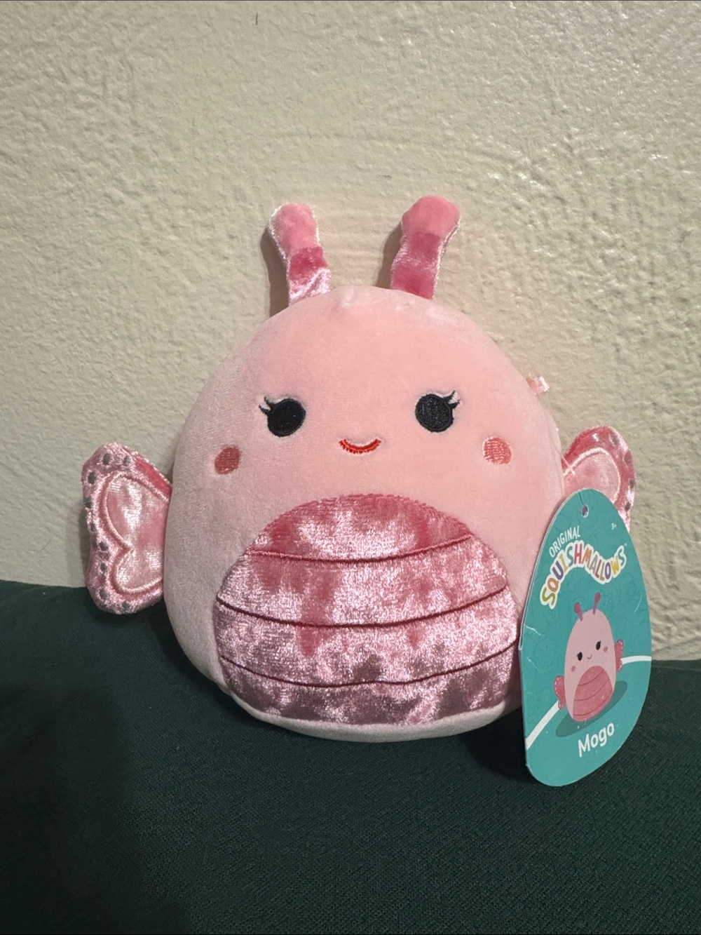 Squishmallows Pink Mogo Velvet Accent Plush